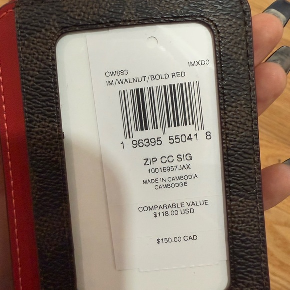 NWT coach Zip Card Case - Picture 4 of 6